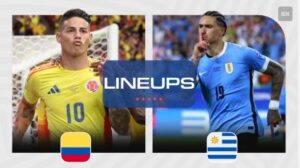 uruguay national football team vs colombia national football team lineups